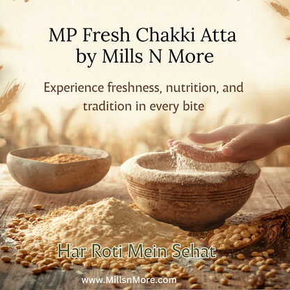 MP Sharbati Fresh Chakki Atta – Freshly Milled Whole Wheat Flour 5 Kg