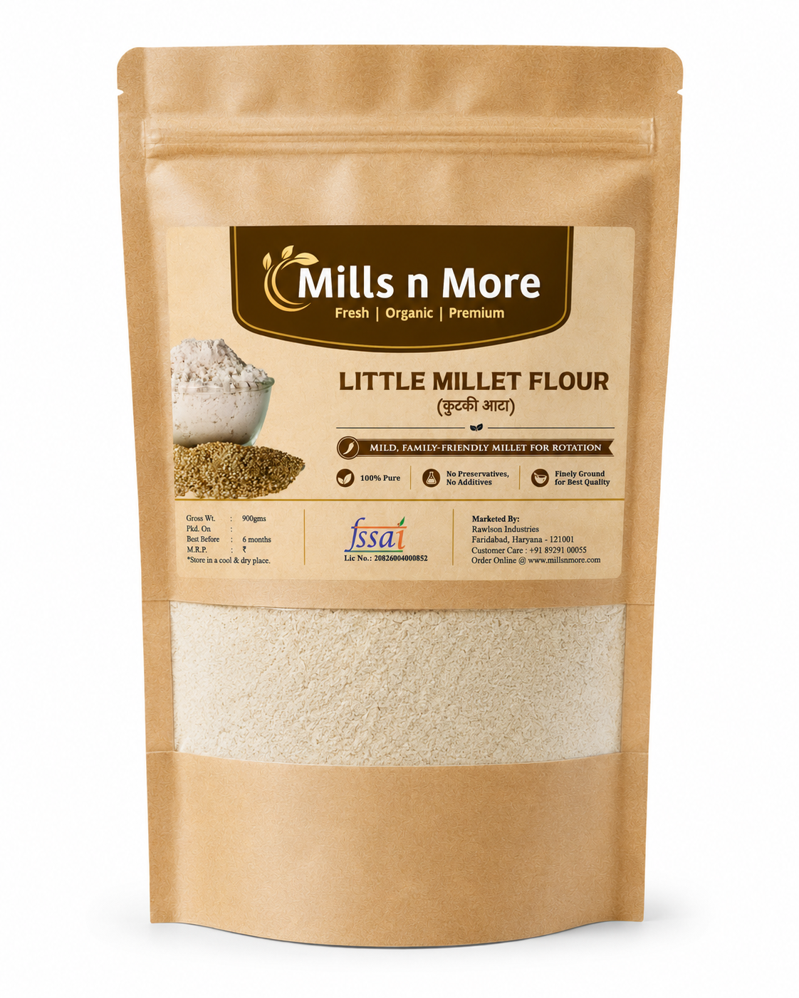 Little Millet Atta / कुटकी आटा – Sridhanya Positive Millet Flour | Gluten Free & Fibre Rich